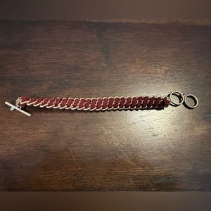 Ruby and Brushed Gold Bracelet